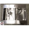 Image 2 : BIANCO DOUBLE WELL S/S DROP IN SINK W/ DRAINS