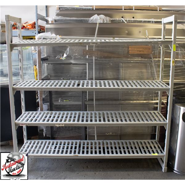 4 TIER HEAVY DUTY PLASTIC RACKING 70  X 17  X 72 