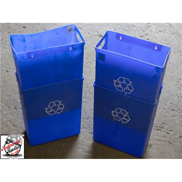4 BLUE RECYCLE BINS