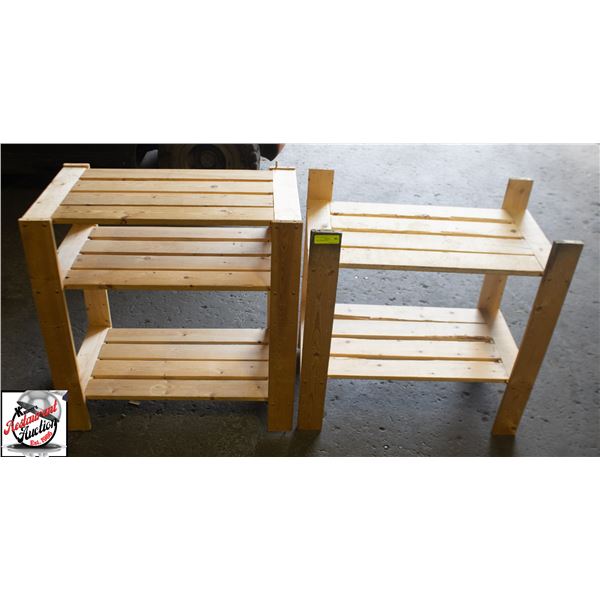 TWO WOOD RACKS