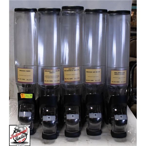 LOT OF 5 GRAVITY BINS
