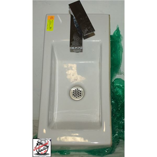 PORCELAIN WALL MOUNT HAND SINK W/ FAUCET