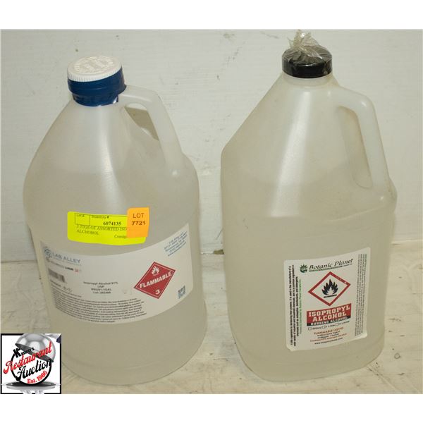 2 JUGS OF ASSORTED ISOPROPYL ALCHOHOL