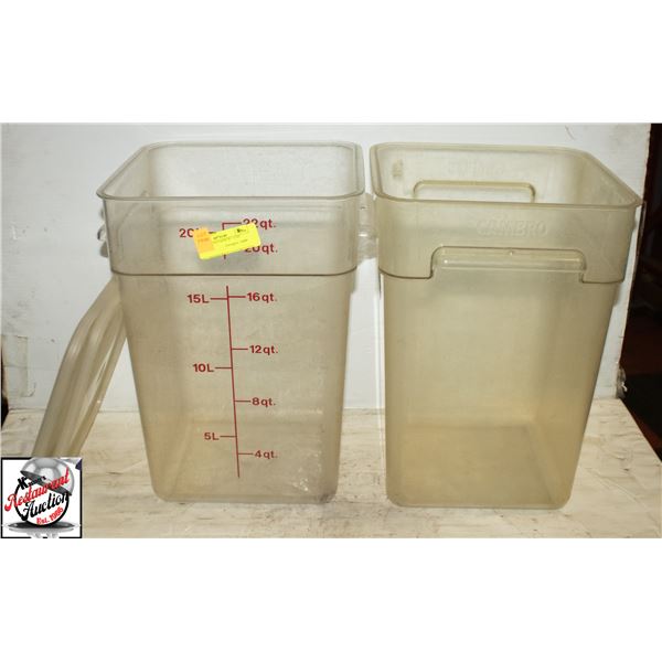 2 DRY STORAGE BINS W/ 1 LID