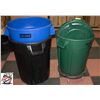 Image 1 : 3 ASSORTED TRASH BINS 1-20 GAL, 2-32 GAL