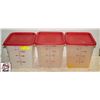 Image 1 : 3 CAMBRO 7.5 QT DRY STORAGE BINS W/ LIDS