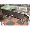 Image 1 : 19" X 26" X 12" TRIPLE WELL S/S SINK W. PRE RINSE