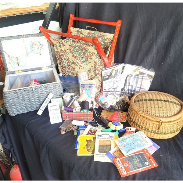 Vintage Sewing Baskets & Notions. A