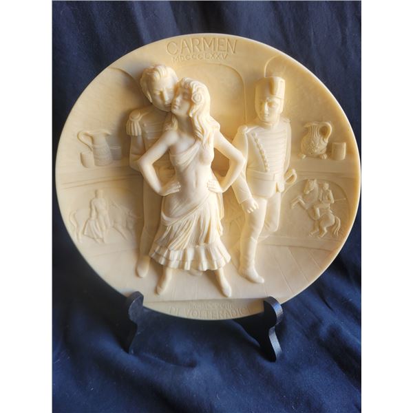 Vintage Alabaster Plate 'Carmen' A