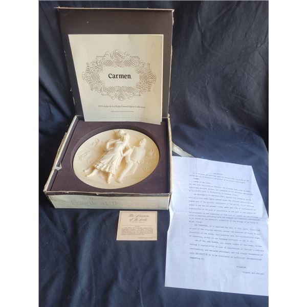 Vintage Alabaster Plate 'Carmen' A