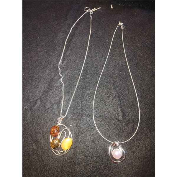2 Silver Necklaces A