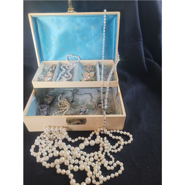 Costume Jewelry & Box A
