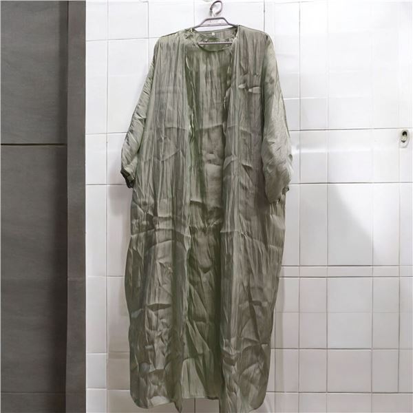 Teal Green Maxi Dress with Shrug and Belt and Crepe Size L ;4 pieces