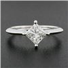 Image 3 : NEW 18k Gold 1.10 ctw GIA Princess Diamond Solitaire Knife Edge Engagement Ring