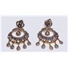 Image 1 : Pair of Mogul Style Silver Topped Gold & Polki Diamond Earrings