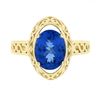 Image 4 : NEW 14k Gold 2.0 ctw Violet Blue Oval Tanzanite w/ Scroll Open Work Solitaire Ri