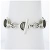 Image 1 : Georg Jensen Silver Open Round Link Chain 474 Bracelet w/ Toggle Clasp & Quartz