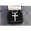 Image 2 : ^1.10 CT TW GRA Certified Moissanite VVS D Color Stones 925 Silver Cross Pendant Necklace