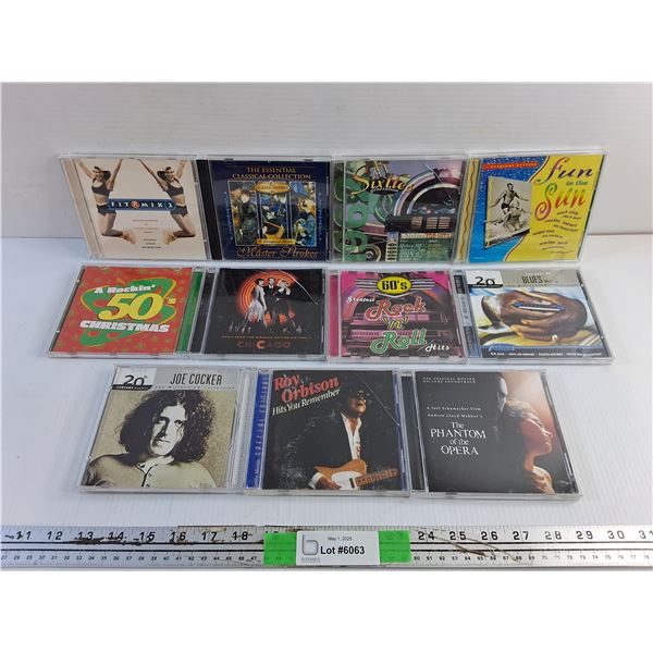 (11) Audio CDs - Fitness Training Music, Joe Cocker and a Rockin' 50s Christmas