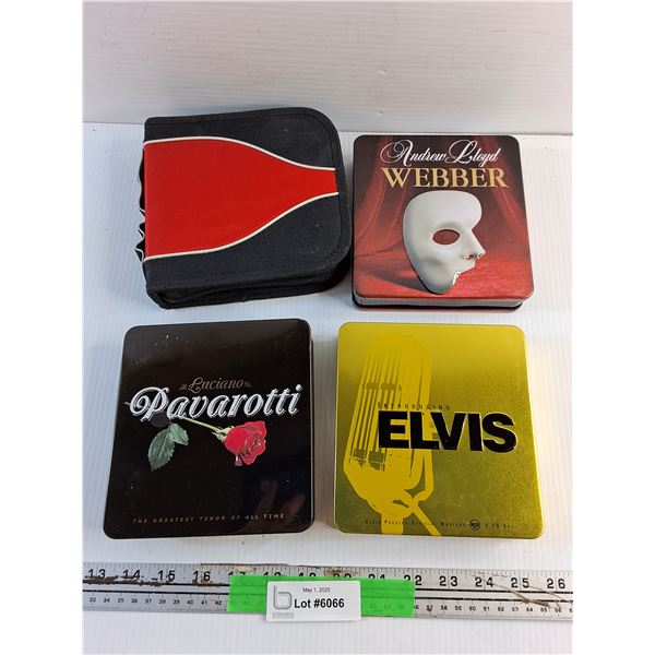 Elvis Presley, Andrew Lloyd Webber and Luciano Pavarotti CDs