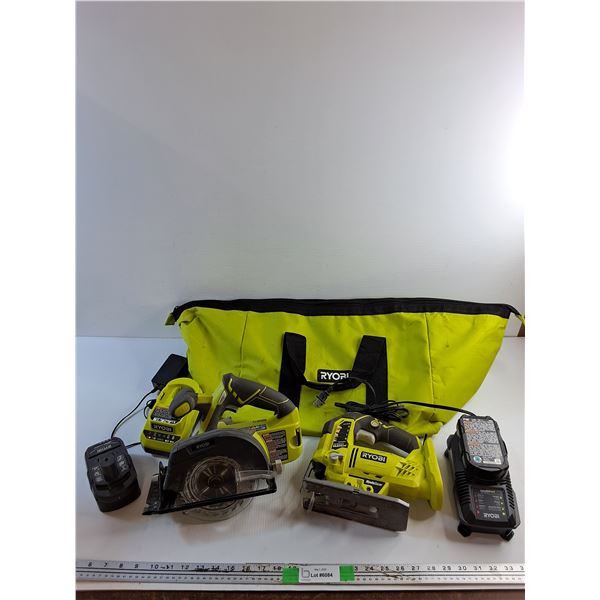 Ryobi Tool Bag, Cordless Circular Saw, Reciprocating Saw, Batteries and Chargers - Tested