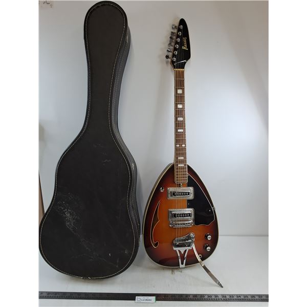 Vintage Raven Tear-Drop Electric Guitar with 39" Case - Untested