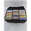 Image 2 : 60 Assorted Cassette Tapes with Double-Sided Carry Case