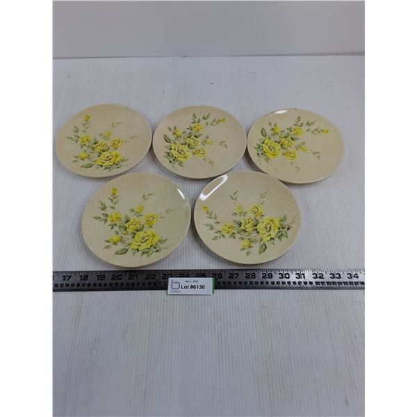 Set of 5 Plastic Melmac Bread Plates