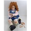 Image 1 : Life-like Ornamental Porcelain Doll "Hannah Rose" with Broken Leg - 30" Tall