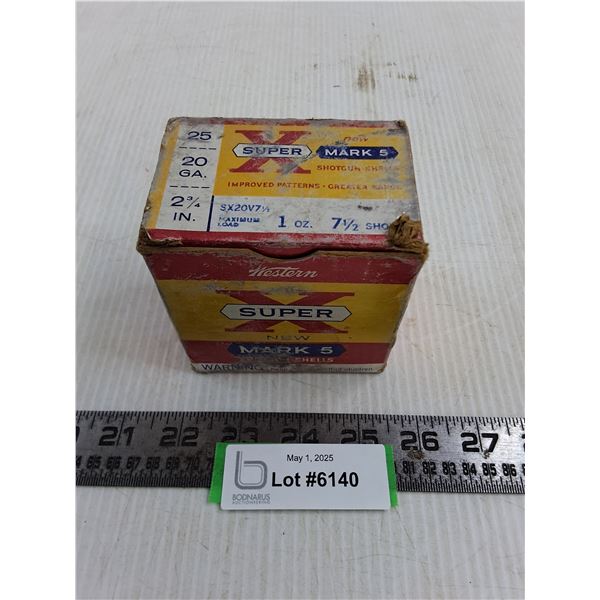 *^ Box of 25 SuperX 20-Gauge Unspent Shotgun Shells - PAL Required - Cannot Ship