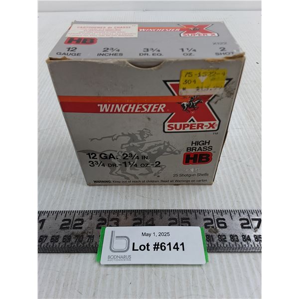 *^ Box of 25 SuperX 12-Gauge Unspent Cartridge Shells - PAL Required - Cannot Ship