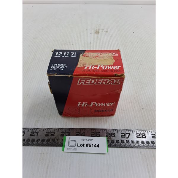 *^ Box of 25 Federal 12-Gauge Unspent Cartridge Shells - PAL Required - Cannot Ship