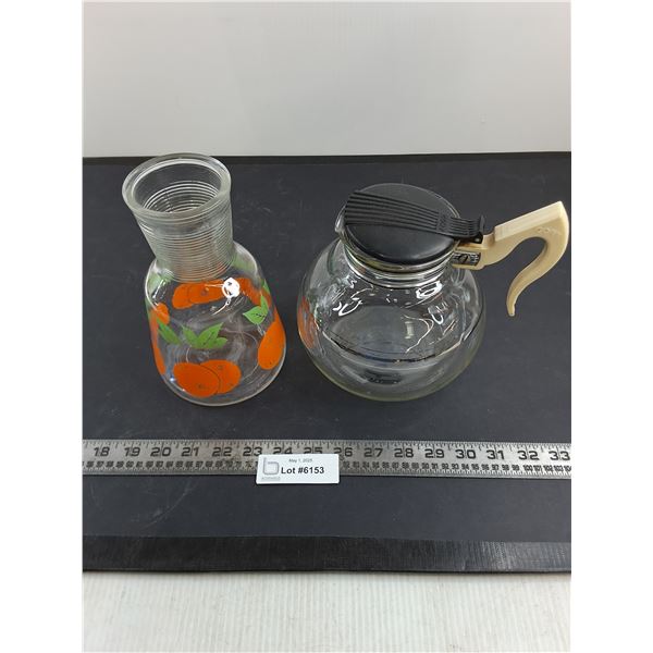 Vintage Glass Juice Jug & Coffee Pot
