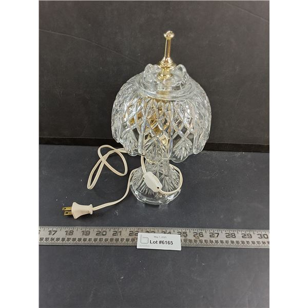 Vintage Crystal Table Lamp - No Bulb - Untested - 10.5" Tall