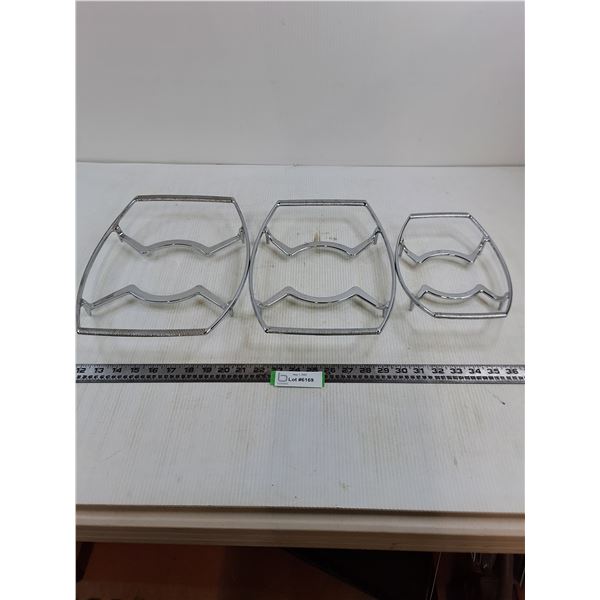 Set of 3 Corning Ware Metal Hot Pot Display Trays