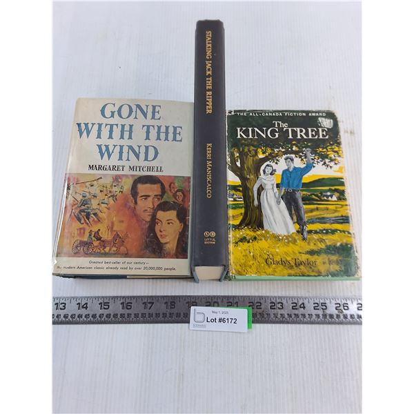 (3) Vintage Hard Cover Books (Gone With the Wind, King Tree, Stalking Jack the Ripper)
