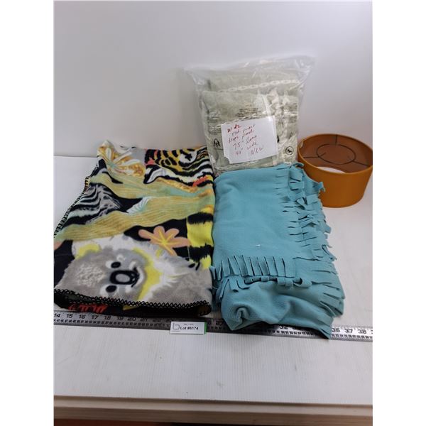 Throw Blankets, Set of Drapes, 8" Lamp Shade