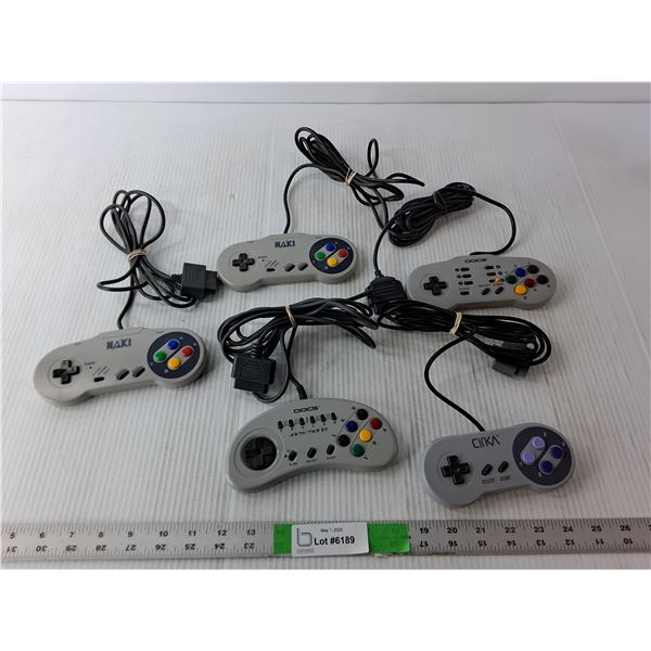 (5) Gaming Controllers- Naka, Docs, Cirka. Untested