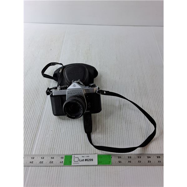 Vintage Pentax 35mm Asahi Camera and Case- As Is