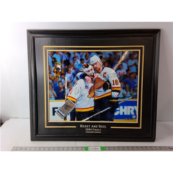 'Heart and Soul' 1994 Vancouver Canucks Finals Framed & Autographed Photo, Cannot Ship