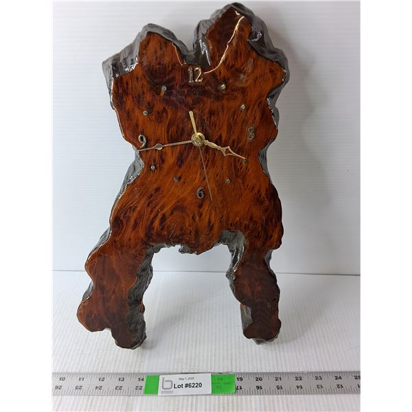 Wood Wall Clock 16.5" Tall x 10" Wide
