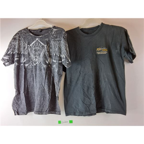 (2) Biker T-shirts- Approx. L