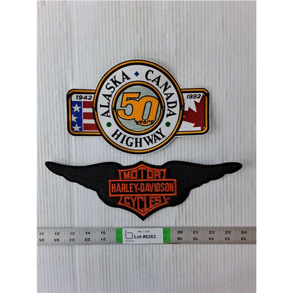 (2) Patches-Harley Davidson and Alaska/Canada Highway