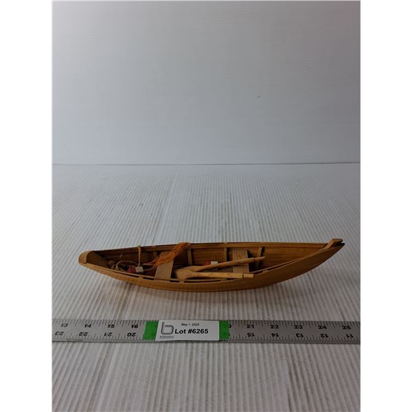 Wooden Canoe -12" long