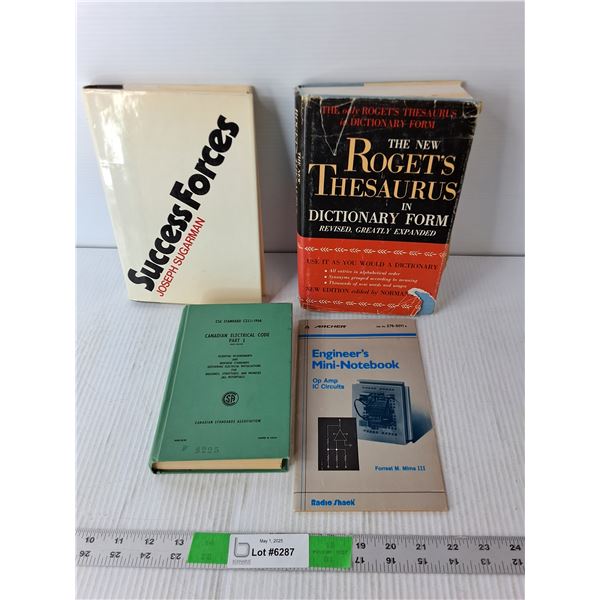 (4) Books- Roget's Thesaurus, Success Forces, Canadian Electrical Code, Engineer Notebook