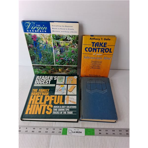 (4) Books- The Virgin Gardener, The Family Handyman, Take Control of Your Subconscious Mind, Misc.