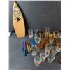 Image 3 : (7) Stylus Pens, Miscellanous Shot Glasses, Wine Bottle Stand