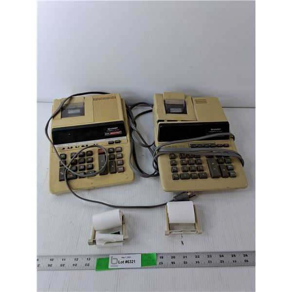 (2) Vintage Sharp Printing Calclators- One Powers On