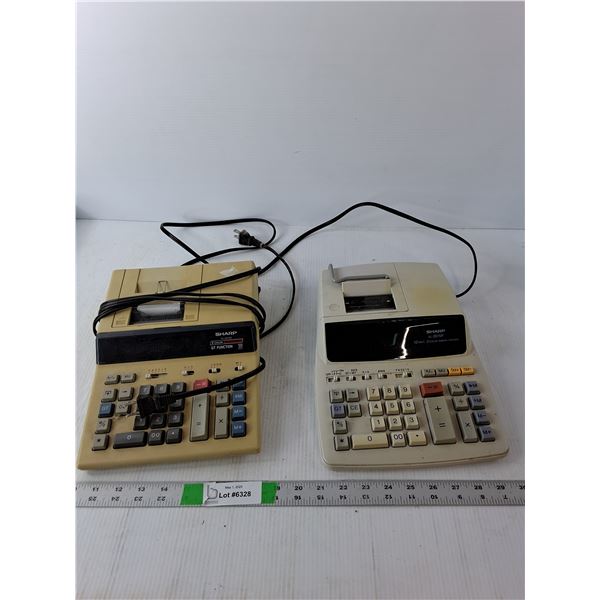 (2) Vintage Sharp Printing Calclators- One Powers On