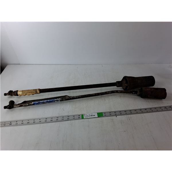 (2) Vintage Propane Torch Ends Up to 32"